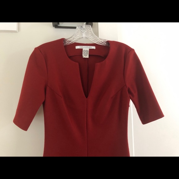 DVF wool blend red sheath dress in burnt red color - Picture 5 of 5